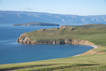 On the Olkhon island on a sunny September day. Baikal lake. Irkutsk region, Russia