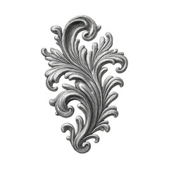 PNG Elegant ornate silver decorative flourish