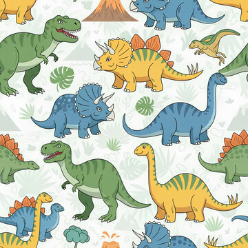 Colorful Dinosaur Pattern A Prehistoric Adventure for Kids 14.