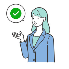 Fototapeta premium シンプル イラスト 案内をするスーツの女性