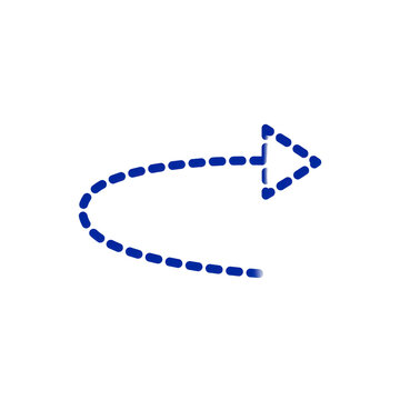 Blue dotted arrow recycling symbol