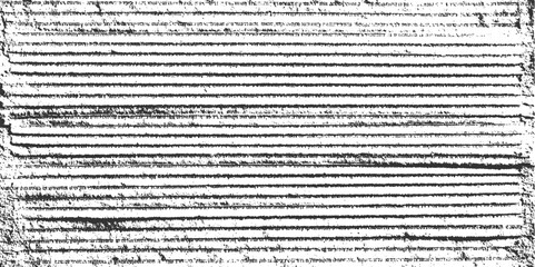 Obraz premium Textured black and white horizontal lines with faint script text overlay abstract background