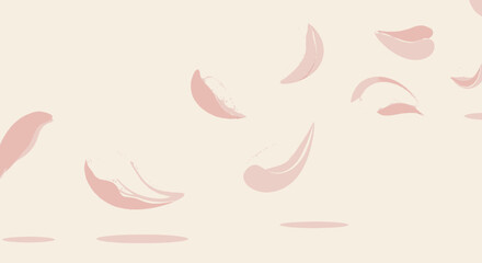 Obraz premium Soft Pink Petals Falling Gently Down.