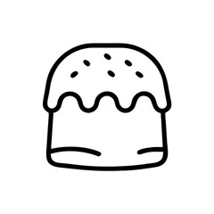 Easter kulich illustration, sweet dessert, black and white, festive design