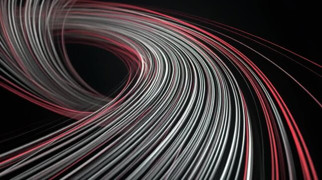 Abstract metallic lines twisting dynamically luxury design motion background seamless futuristic cinematic surreal ethereal ambience cascading softly glowing abstract unique style