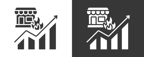 Fototapeta premium Market Trend Icon Set Vector Collection Isolated In Black And White