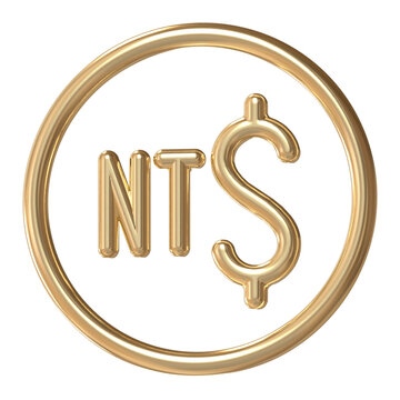 [Taiwan Dollar] Gold Circular Rounded Type Currency Icon