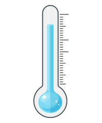 Cold Thermometer Vector Flat Illustration