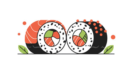 Sushi rolls illustration