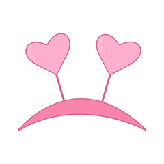 Pink Head Band With Hearts