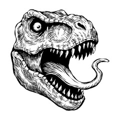 abstract illustration of hand drawn t rex head vector