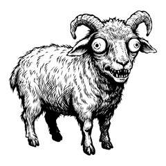 abstract illustration of a goat hand drawn vector