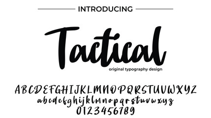 Tactical Font Stylish brush painted an uppercase vector letters, alphabet, typeface