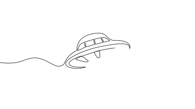 Mystery Ufo Hovering Continuous Line Animation For Sci Fi Projects