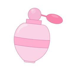Pink Cartoon Perfume Bottle Flat Vector Illustration