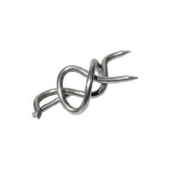 Metal wire knot isolated on black background