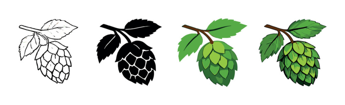 Abstract evolution of hops: monochrome to vibrant green transition