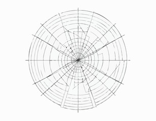 Obraz premium Geometric Line Art Radar Chart Graphic