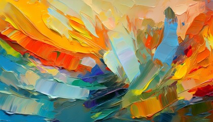 abstract oil painting thick brushstrokes palette knife texture relief pattern vibrant color wallpaper background masterpiece brushstrokes