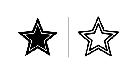 Obraz premium Two Five-Pointed Stars Icon - Rating and Quality Symbol