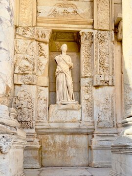 A statue in the libraries of Ephesus.