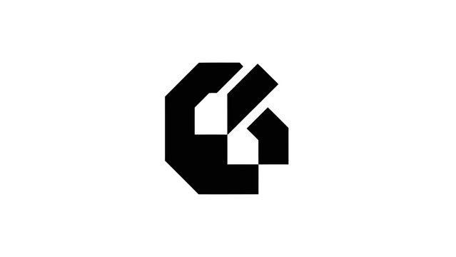 Abstract Geometric Logo Design, Modern Monogram, Minimalist Black and White Symbol