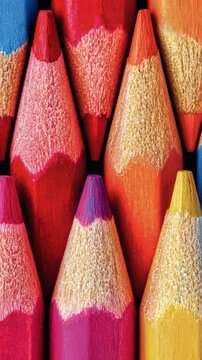 Top View of Colored Pencils Aligned in Gradient Order on Clean White Background for Creative Education Concepts