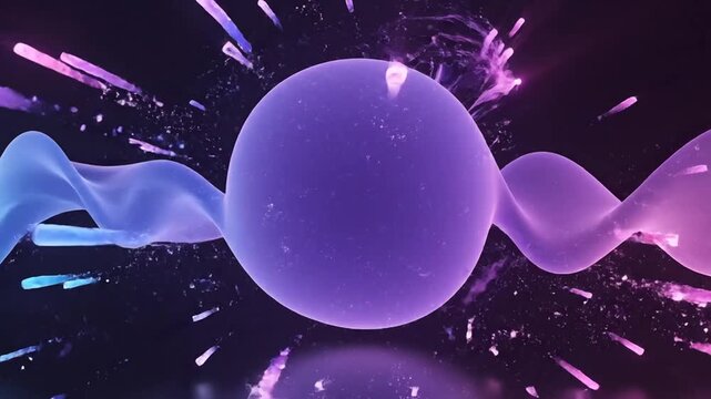 Glowing blue and purple amorphous shapes on dark background