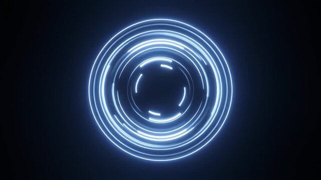 Abstract pulsating circular ring emitting soft light waves futuristic seamless motion cinematic surreal ethereal ambience cascading softly glowing abstract unique style
