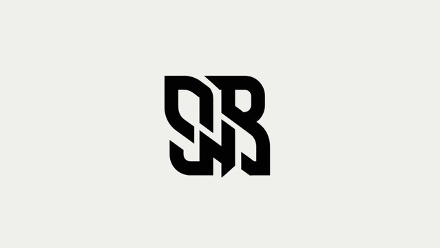 Modern Monogram Logo Design, Abstract Letters SNB, Geometric Shape, Black and White