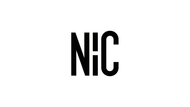 NIC Logo, Modern Typography, Bold Black Letters, Minimalist Design, White Background