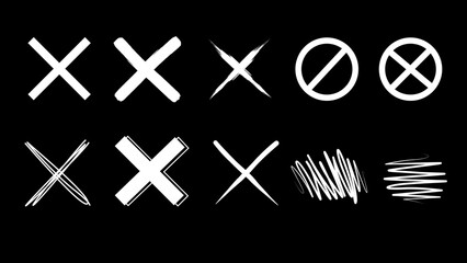 10 Crossed Out No Entry Forbidden Wrong Scribble Bundle