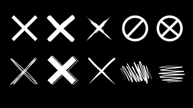 10 Crossed Out No Entry Forbidden Wrong Scribble Bundle