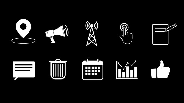 10 Infographic Animated Scribble Icons Interaction Bundle