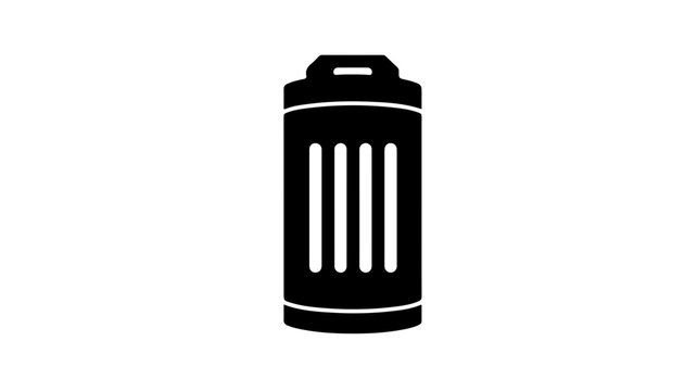 Black metal hydride storage tank icon with handle on white background for energy and technology concepts