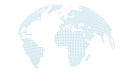 Fototapeta premium Light Blue Dotted Globe with Horizontal Curved Line Pattern Design
