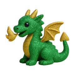 Obraz premium PNG Glittery green dragon toy