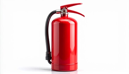 Red Fire Extinguisher Safety Equipment for Emergency Use in Home or Business Fire Protection Ready for Action.
