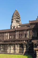Angkor Wat, Siem Reap, Cambodia, Detail of one of the towers and colonnades