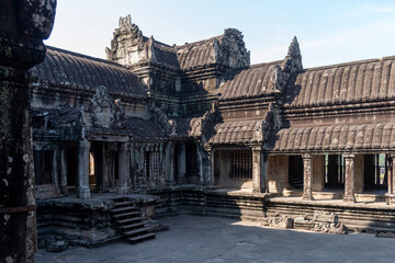 Angkor Wat, Siem Reap, Cambodia, Detail of courtyard in the main complex