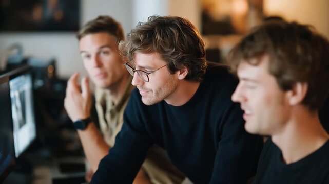 Filmmakers discuss techniques while reviewing footage on steadicam screens, emphasizing the collaborative nature of cinema and the importance of technology in enhancing narrative storytelling.