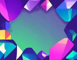 幾何学的な宝石モチーフのモダンな抽象背景フレーム