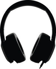 Headphones with sleek design and modern technology showcased on a minimalistic white surface from a straightforward front viewpoint