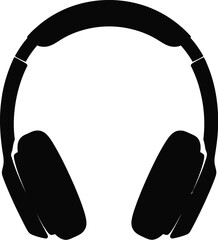 Headphones illustration viewed from front showcasing modern design and sleek technology features isolated