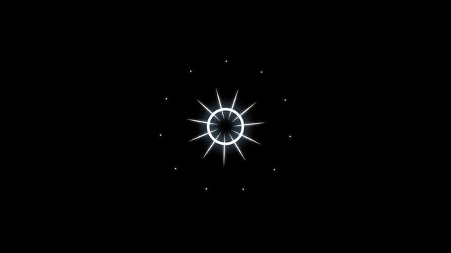 Circle fireworks burst animation with glowing spark lines, shiny ellipse explosion effect, celebration motion graphics element creating festive highlight overlay on black screen background 4k