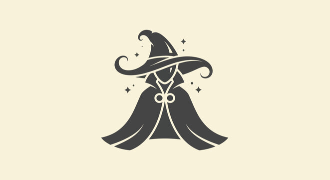 Mysterious figure in cloak and hat silhouette