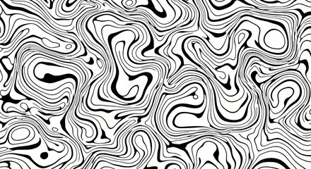 Obraz premium Abstract black and white flowing lines pattern background.