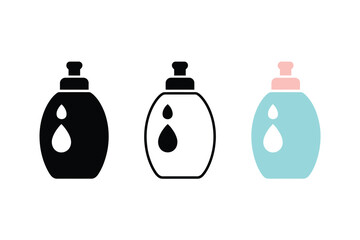 Obraz premium Black Perfume Bottle Icon with Liquid Drop