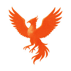Obraz premium PNG Fiery phoenix silhouette illustration.