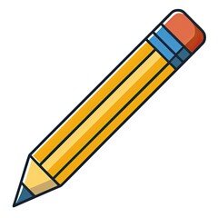 pencil ,illustration outline isolated on white background